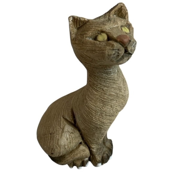 Artesania Rinconada Vintage 3.5” Siamese Cat Hand Crafted Pottery Uruguay Rare - Picture 3 of 5